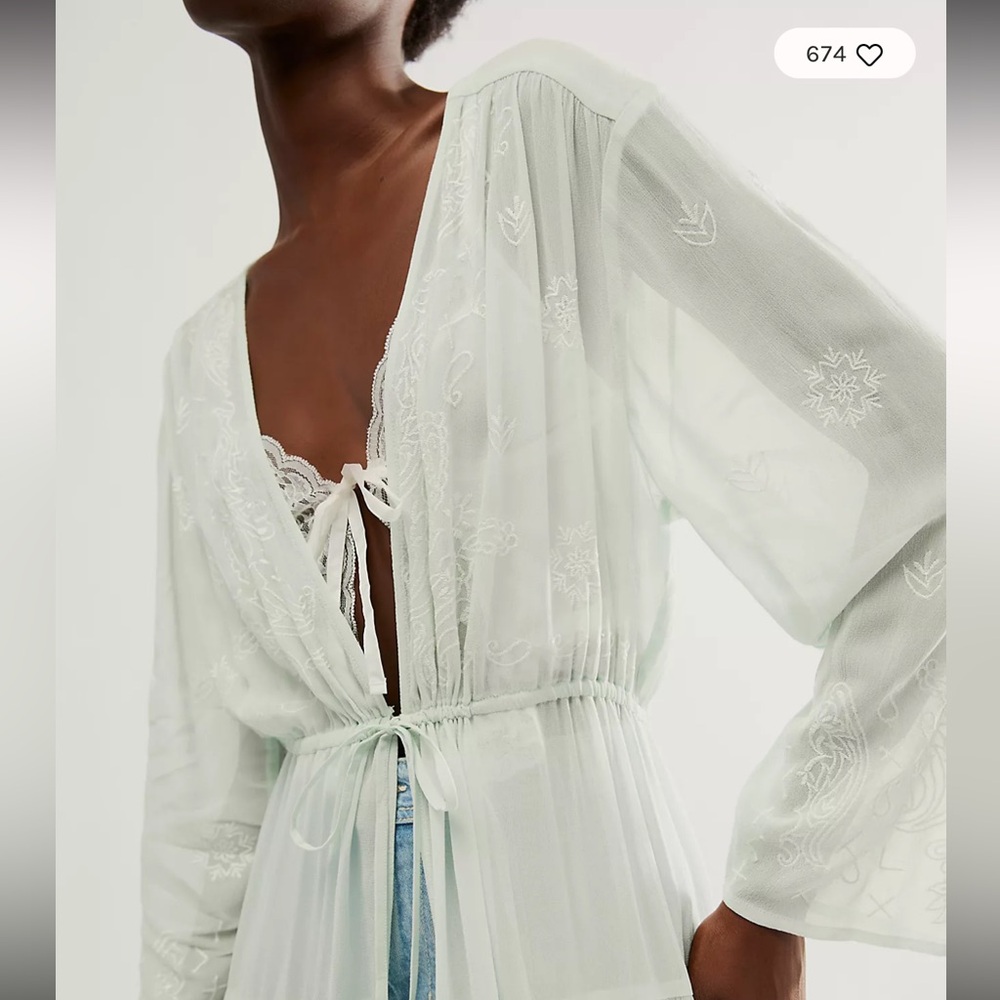 NWT Free People x La Cienega Embroidered Duster - Picture 3 of 3